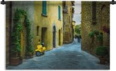 Wandkleed San Gimignano - Straten met traditionele huizen in Toscaanse stad San Gimignano in Italië Wandkleed katoen 90x60 cm - Wandtapijt met foto