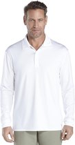 Coolibar UV polo Longsleeve Heren - Wit - Maat XXL