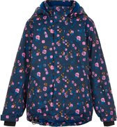 Color Kids - Ski-jas voor meisjes - AOP - Donkerblauw/Multi - maat 104cm