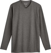 Coolibar - UV Shirt voor heren - V-Hals Longsleeve - Morada - Houtskoolgrijs - maat XXL