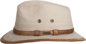 Hatland - UV Fedora hoed voor heren - Rayburn - Beige - maat L (59CM)