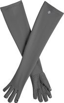 Coolibar - UV-werende handschoenen met lange mouw voor volwassenen - Culebra - Houtskool - maat L (20-22cm)