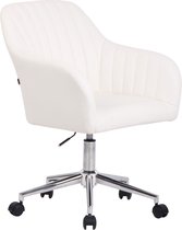 Bureaustoel - Fauteuil - Design - In hoogte verstelbaar - Kunstleer - Wit - 58x62x95 cm