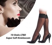 10-Paar LTBD Super Soft Kniekousen in Zwart