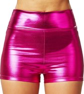dressforfun - Metallic hotpants pink M - verkleedkleding kostuum halloween verkleden feestkleding carnavalskleding carnaval feestkledij partykleding - 303588