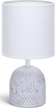 LED Tafellamp - Tafelverlichting - Igna Cruni - E14 Fitting - Rond - Mat Wit - Keramiek