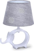 LED Tafellamp - Tafelverlichting - Igna Nivom - E14 Fitting - Rond - Mat Grijs - Keramiek