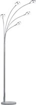LED Vloerlamp - Trinon Renny - 20W - Warm Wit 3000K - Rond - Mat Chroom - Aluminium