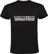 Vertrouwen is goed, maar controle is beter Heren t-shirt | vertrouwensband | relatie | grappig | cadeau | Zwart