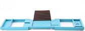 Decopatent® Luxe Badplank - Badrekje - Uitschuifbaar 75 tot 110 cm - Boekenhouder - Tablethouder - Bamboe Hout badplankje - Badrek