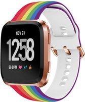 Shop4 - Fitbit Versa 2 Bandje - Siliconen Regenboog Meerkleurig