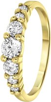 Zilveren goldplated kinderring met witte zirkonia
