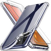 Samsung Galaxy A72 5G Hoesje - Anti-shock TPU Siliconen Case & 2X Tempered Glas Combi - Transparant
