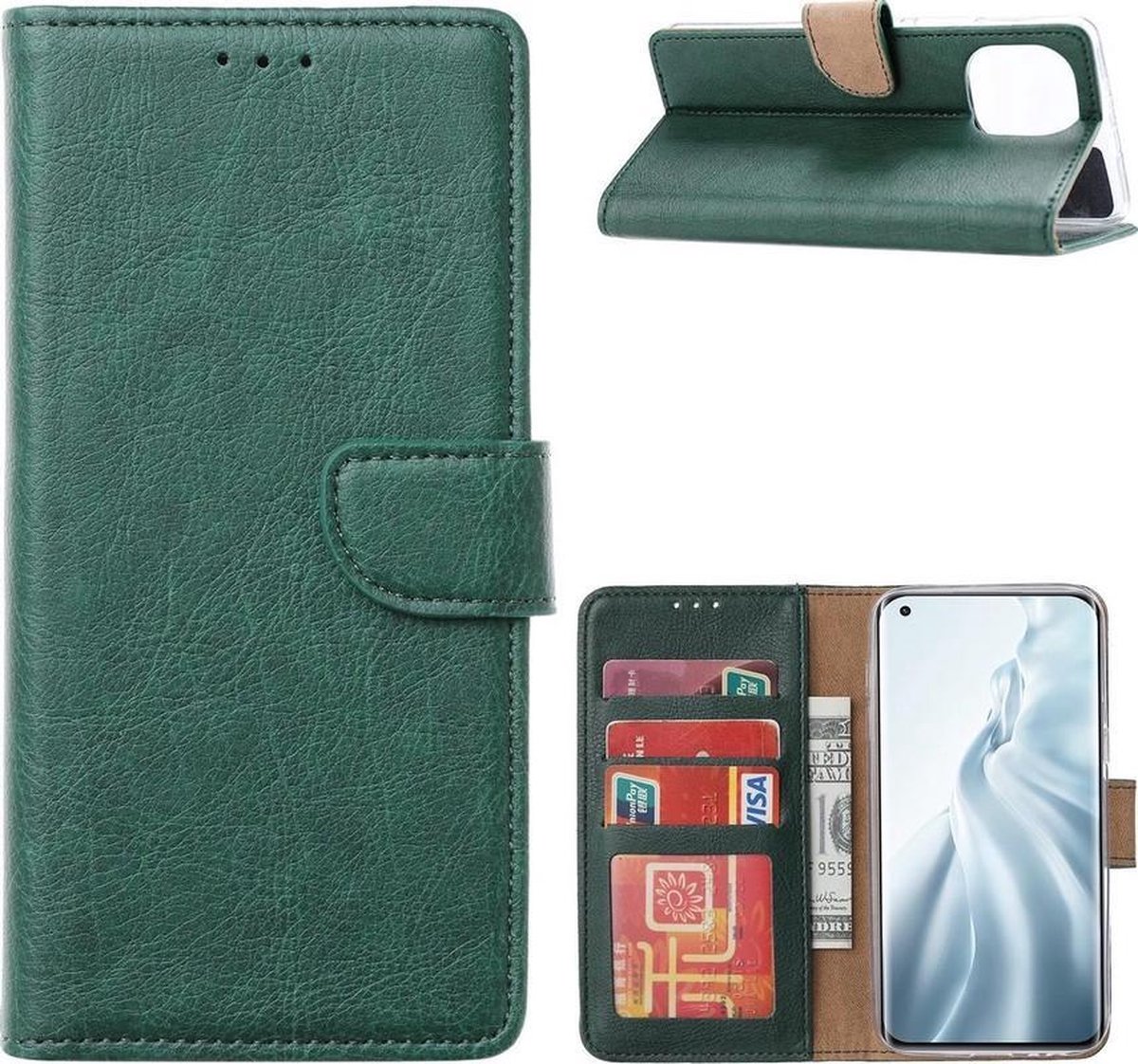 Bookcase Geschikt voor: Xiaomi Redmi K30S - Groen - portemonee hoesje
