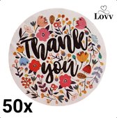 50 Stickers Thank You-Sluitstickers- Cadeaustickers- Bedankje