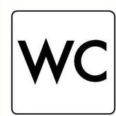 WC bordje - aluminium - wit 150 x 150 mm