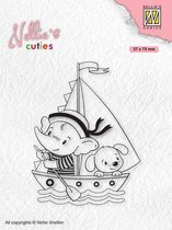 NCCS010 Clearstamp Nellie Snellen - Nellie's Cuties stempel - Young sailors - baby kind boot zeilboot jongens