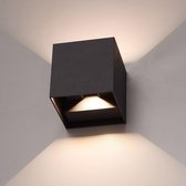 LED wandlamp 12 Watt Up & Down light IP65 zwarte Cube