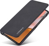 LC.IMEEKE Hoesje Wallet Book Case Zwart Geschikt voor Samsung Galaxy A52 / A52S