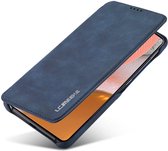 LC.IMEEKE Hoesje Wallet Book Case Blauw Geschikt voor Samsung Galaxy A52 / A52S