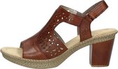 Rieker Gekleed Sandalen Hak - cognac - Maat 42