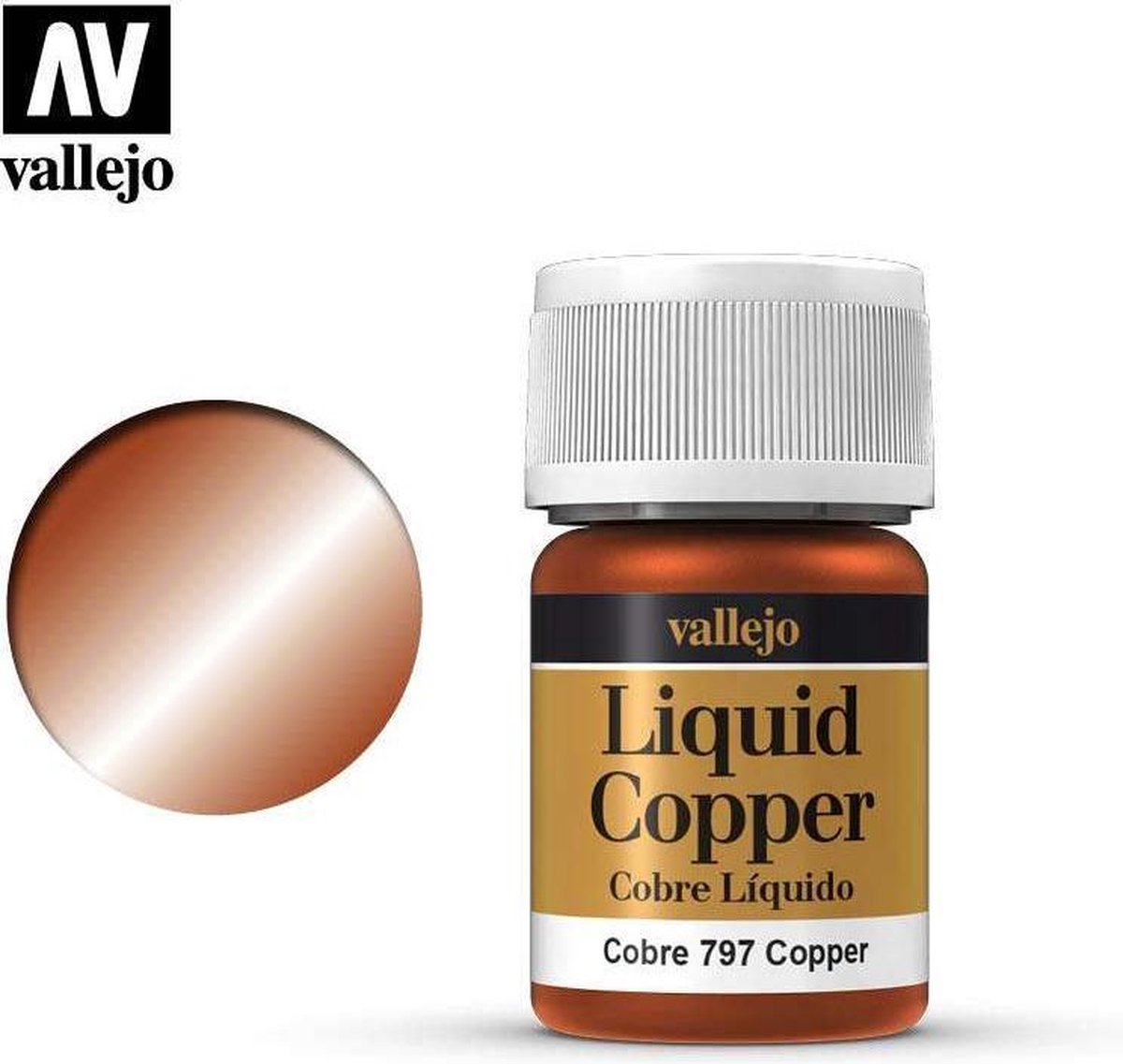 Vallejo Hobbyverf - 70797 Liquid Copper Verf potje - 35 ml