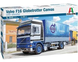 Italeri Modelbouwpakket Vrachtwagens - 3945 Volvo F16 Globetrotter Canvas w/Elevator Plastic - 1:24 - Modelbouw