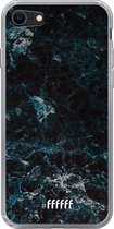 6F hoesje - geschikt voor iPhone SE (2020) - Transparant TPU Case - Dark Blue Marble #ffffff
