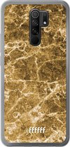 Xiaomi Redmi 9 Hoesje Transparant TPU Case - Gold Marble #ffffff