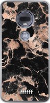 Motorola Moto G7 Hoesje Transparant TPU Case - Rose Gold Marble #ffffff