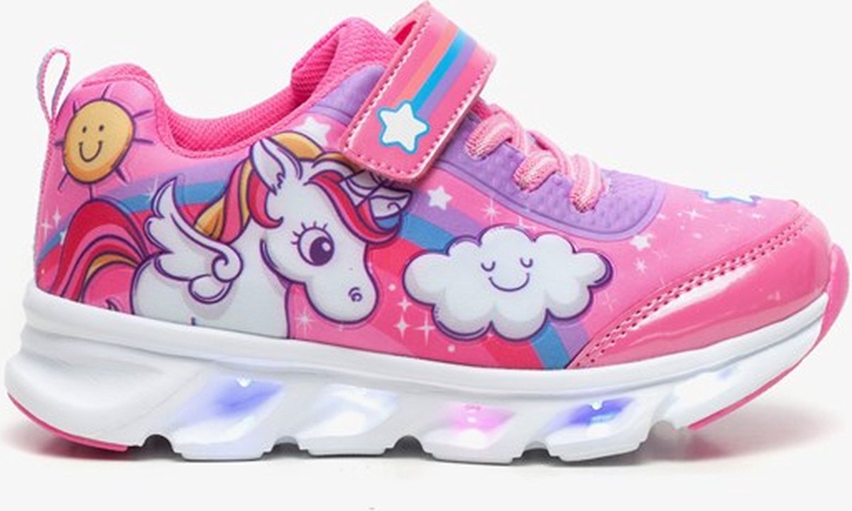 Blue Box meisjes unicorn sneakers met lichtjes - Roze - Maat 25 | bol
