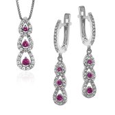 Orphelia  SET-7045 - Ketting(en) met oorbel(len) - Zilver 925 - Zirkonia - 41 cm