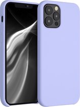 kwmobile telefoonhoesje geschikt voor Apple iPhone 12 / iPhone 12 Pro - Hoesje met siliconen coating - Smartphone case in pastel-lavendel