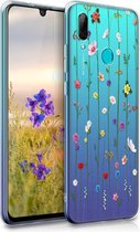 kwmobile telefoonhoesje voor Huawei P Smart (2019) - Hoesje voor smartphone in meerkleurig / transparant - Wilde Bloemen Stengels design