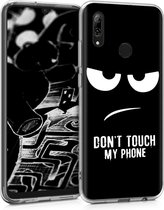 kwmobile telefoonhoesje voor Huawei P Smart (2019) - Hoesje voor smartphone in wit / zwart - Don't Touch My Phone design
