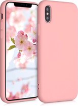 kwmobile telefoonhoesje voor Apple iPhone XS - Hoesje voor smartphone - Back cover in mat lichtroze