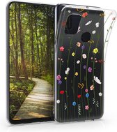 kwmobile telefoonhoesje voor Samsung Galaxy M21 - Hoesje voor smartphone in meerkleurig / transparant - Wilde Bloemen Stengels design