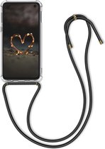 kwmobile telefoonhoesje geschikt voor Samsung Galaxy S10e - Hoesje met telefoonkoord - Back cover in transparant / zwart