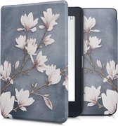Housse kwmobile pour Kobo Nia - Housse pour liseuse en taupe / blanc / bleu gris - Magnolia design