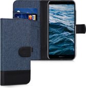 kwmobile telefoonhoesje voor Huawei Y6 (2018) - Hoesje met pasjeshouder in donkerblauw / zwart - Case met portemonnee