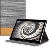 kwmobile hoes voor Huawei MediaPad M3 Lite 10 - ultradunne tablethoes met standaard - lichtgrijs / bruin