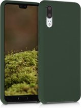 kwmobile telefoonhoesje voor Huawei P20 - Hoesje met siliconen coating - Smartphone case in donkergroen