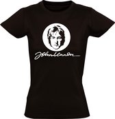 John Lennon Dames t-shirt | The Beatles | Liverpool | popmuziek | come together |  Zwart