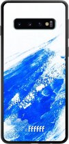 Samsung Galaxy S10 Hoesje TPU Case - Blue Brush Stroke #ffffff