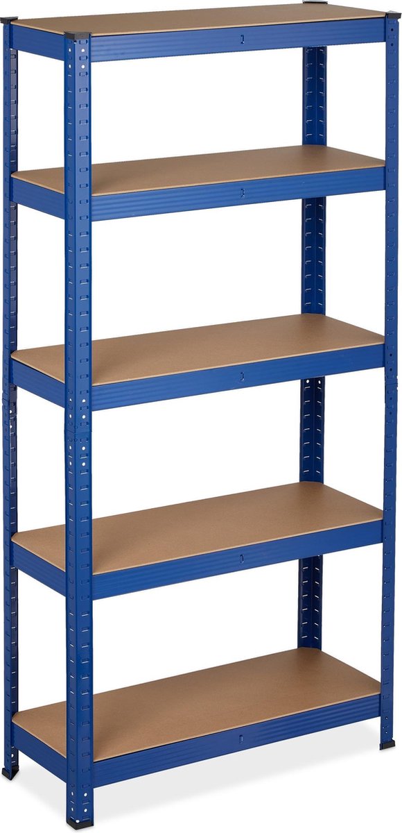 Relaxdays Stellingkast metaal - 875 kg belastbaar - opbergrek - 5 etages - legbordstelling
