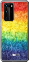 Huawei P40 Pro Hoesje Transparant TPU Case - Rainbow Veins #ffffff