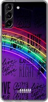 6F hoesje - geschikt voor Samsung Galaxy S21 -  Transparant TPU Case - Love is Love #ffffff