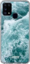Samsung Galaxy M31 Hoesje Transparant TPU Case - Whitecap Waves #ffffff