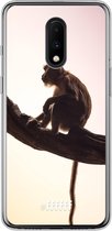 OnePlus 7 Hoesje Transparant TPU Case - Macaque #ffffff