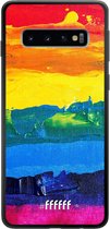 Samsung Galaxy S10 Hoesje TPU Case - Rainbow Canvas #ffffff